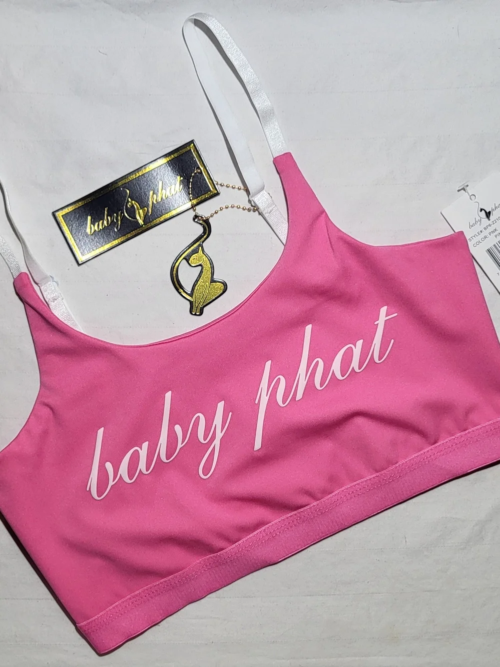 Baby Phat Hot Pink Logo Crop Bralette
